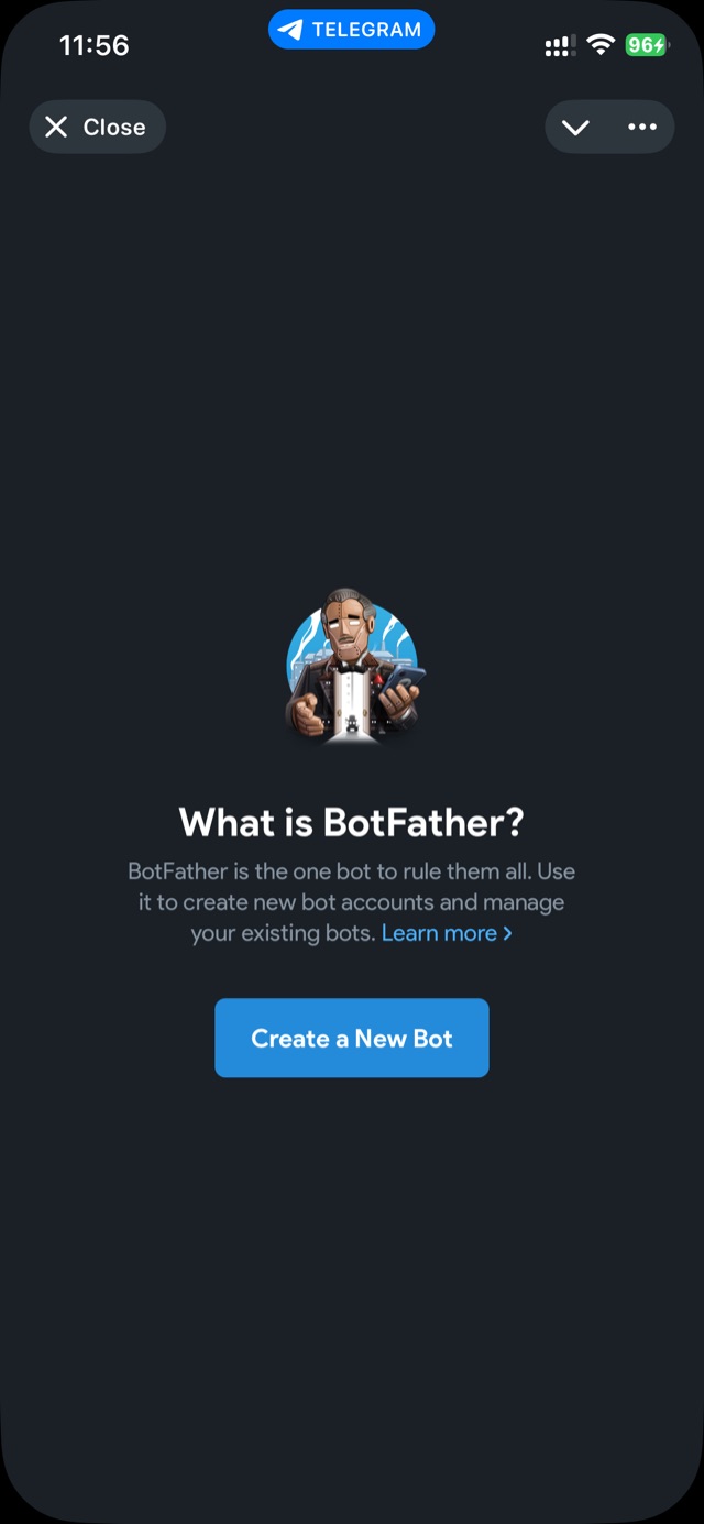 BotFather, Create a New Bot